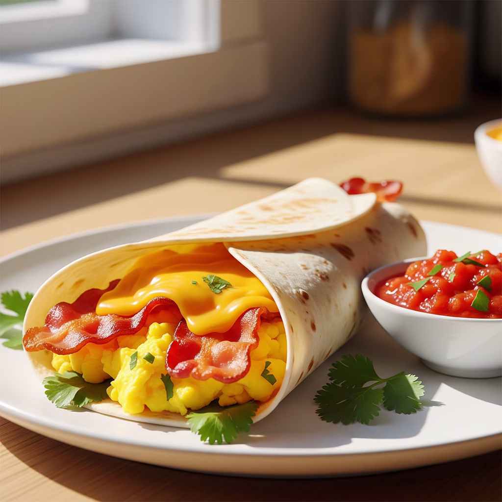 Bacon, Egg, and Cheese Breakfast Burrito