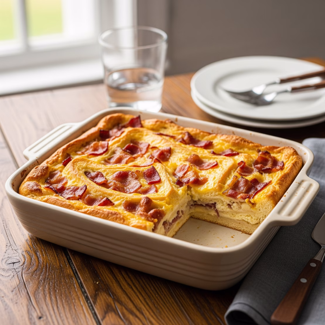Bacon and Cheese Breakfast Strata
