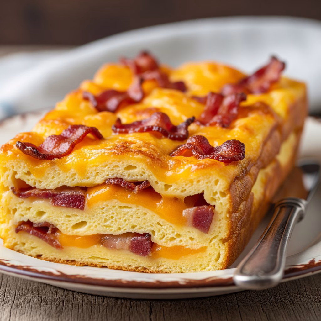 Bacon and Cheese Strata