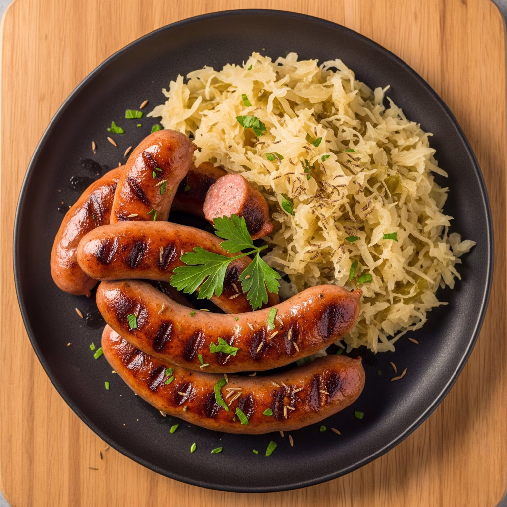 Bavarian Bratwurst with Sauerkraut