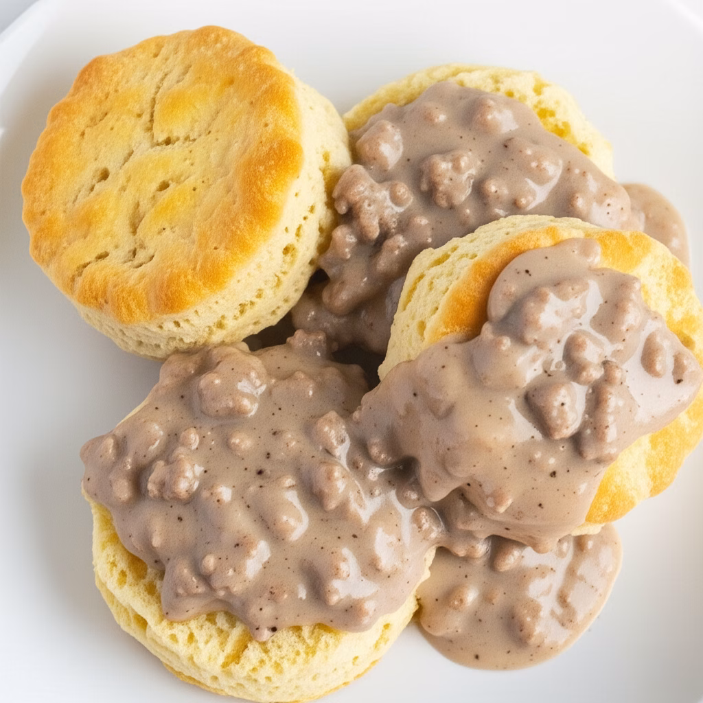 Sausage Gravy and Biscuits