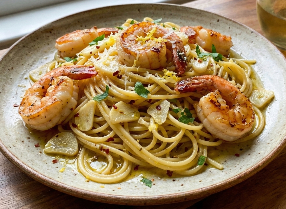 Garlic Shrimp Spaghetti