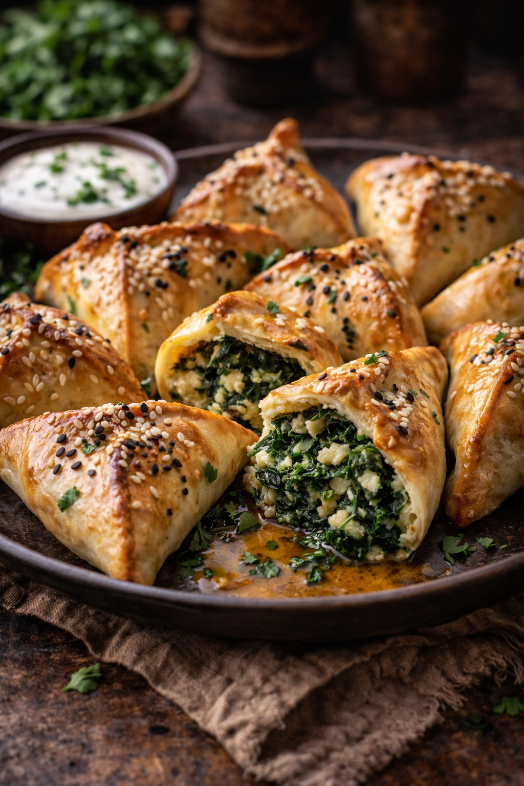 Emirati Style Spinach & Cheese Fatayer